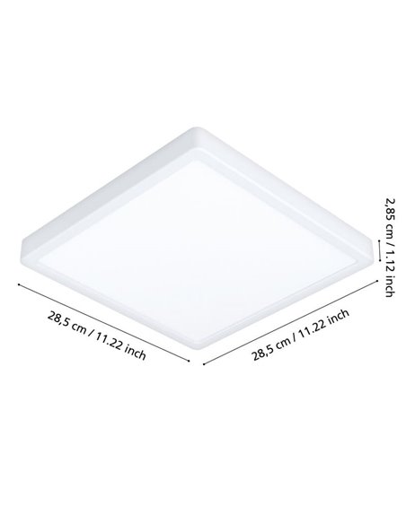 Plafón LED de exterior cuadrado blanco ARGOLIS 2, para exterior 2400Lm 3000K, IP44