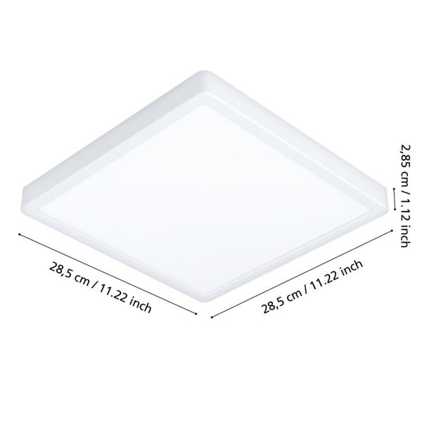 Plafón LED de exterior cuadrado blanco ARGOLIS 2, para exterior 2400Lm 3000K, IP44