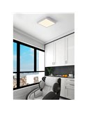 Plafón LED de exterior cuadrado blanco ARGOLIS 2, para exterior 2400Lm 3000K, IP44