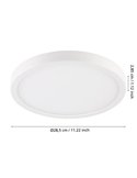 Plafón LED redondo blanco ARGOLIS 2 para exterior Ø285mm, 2400Lm 3000K, IP44