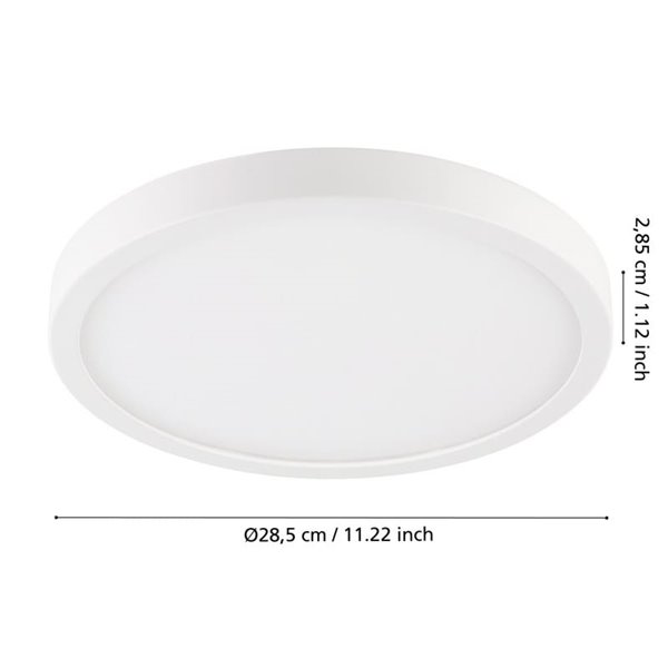 Plafonnier LED rond blanc ARGOLIS 2 pour extérieur, Ø285mm, 2400Lm, 3000K, IP44