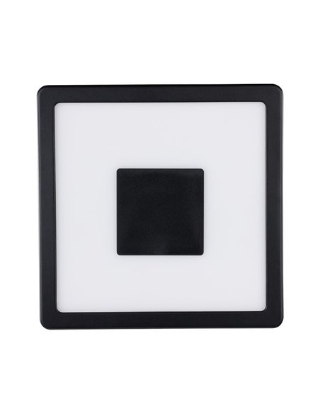 Plafón LED cuadrado con esquinas redondeadas y detalle en medio IPHIAS 2, de exterior 17W 2000Lm 3000K, IP44