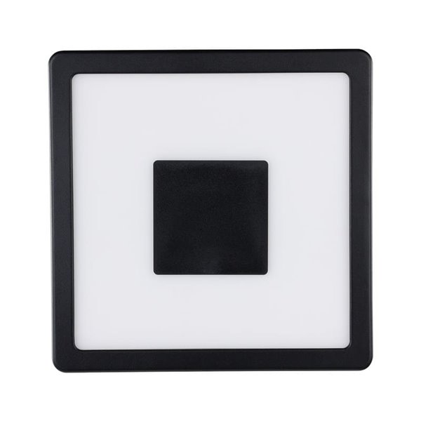 Luminária de teto LED quadrada com cantos arredondados e detalhe central, IPHIAS 2, para uso externo, 17W, 2000Lm, 3000K, IP44