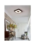 Plafonnier LED carré aux angles arrondis et détail central, IPHIAS 2, pour extérieur, 17W, 2000Lm, 3000K, IP44