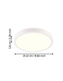Plafón LED redondo blanco para exterior RONCO, Ø22cm 8W 800Lm 3000K,IP44