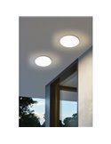 Plafón LED redondo blanco para exterior RONCO, Ø22cm 8W 800Lm 3000K,IP44