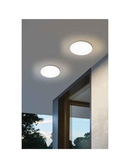 Plafonnier d'extérieur LED rond blanc RONCO, Ø22cm, 8W, 800Lm, 3000K, IP44