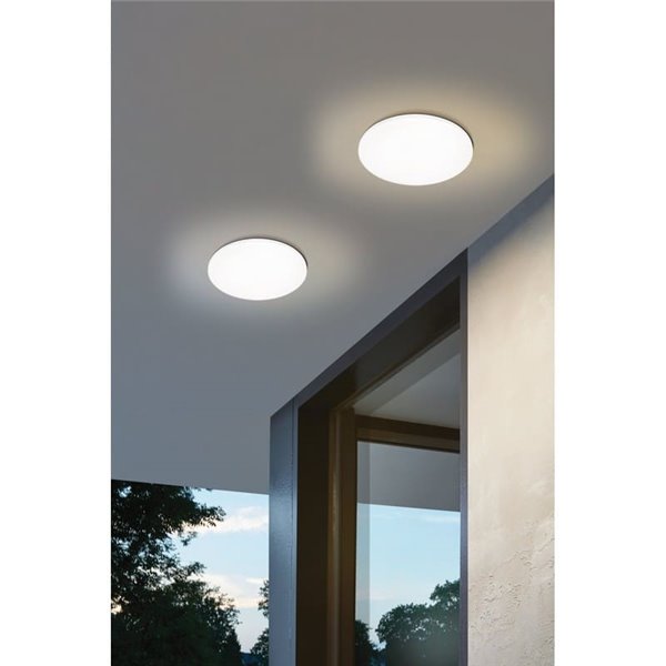 Luminária de teto LED redonda branca RONCO para exterior, Ø22cm, 8W, 800Lm, 3000K, IP44
