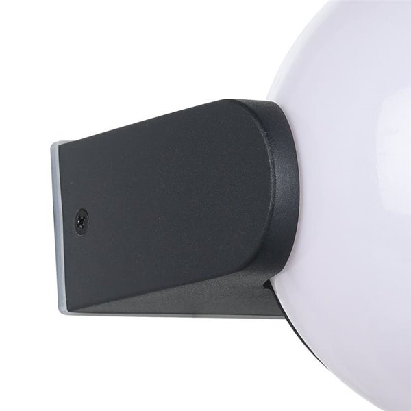 Luminária de parede para exterior RUBIO, com estrutura em alumínio fundido e esfera branca, E27, IP64
