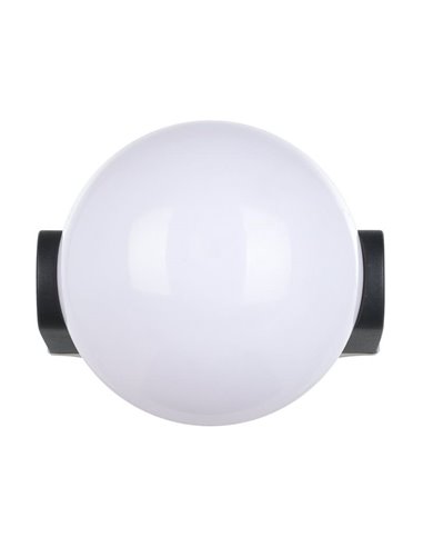 Luminária de parede para exterior RUBIO, com estrutura em alumínio fundido e esfera branca, E27, IP64