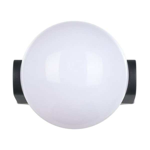 Aplique de pared exterior RUBIO, con estructura de aluminio fundido y esfera blanca, E27,IP64