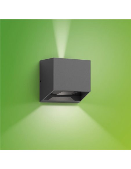 Aplique LED de pared exterior con 2 luces ALIX, ultraeficiente 4.3W 2700K