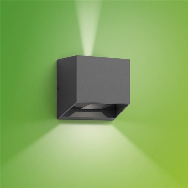 Aplique LED de pared exterior con 2 luces ALIX, ultraeficiente 4.3W 2700K