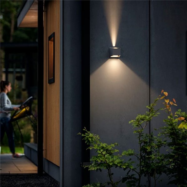Aplique LED de pared exterior con 2 luces ALIX, ultraeficiente 4.3W 2700K
