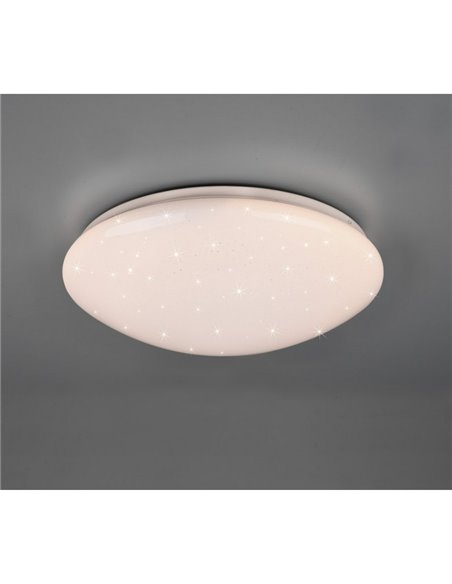 Luminária de teto LED com efeito estrela LUKIDA 18W 2000lm, 3000 - 6000K, função de memória e luz noturna, IP20, branca