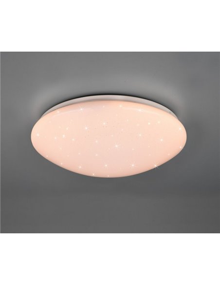 Plafonnier LED effet étoile LUKIDA 18W 2000lm, 3000-6000K, fonction mémoire et veilleuse, IP20, Blanc