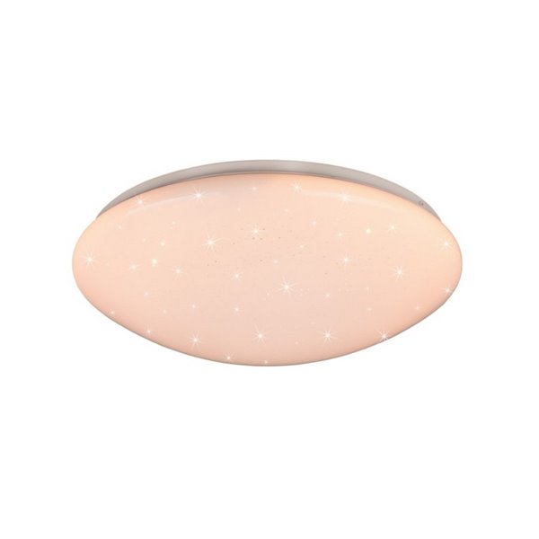 Plafonnier LED effet étoile LUKIDA 18W 2000lm, 3000-6000K, fonction mémoire et veilleuse, IP20, Blanc