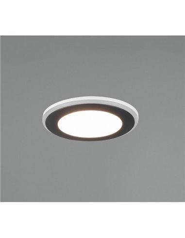 Downlight empotrable 8,2cm y 6,8 de corte AURA LED 5W 450lm, 3000K IP20 marco Negro