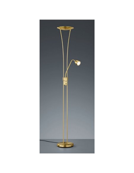 Lampadaire LED ARIZONA avec bras de lecture 19W/5W 2200Lm/500Lm et 3000K IP20 Bronze