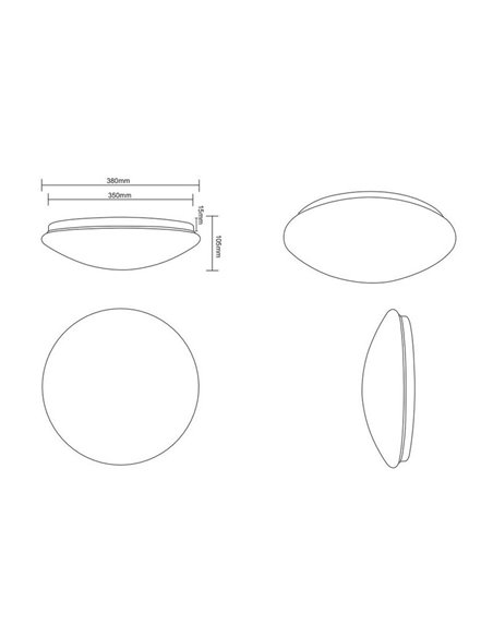 Plafonnier LED effet étoile LUKIDA 18W 2000lm, 3000-6000K, fonction mémoire et veilleuse, IP20, Blanc