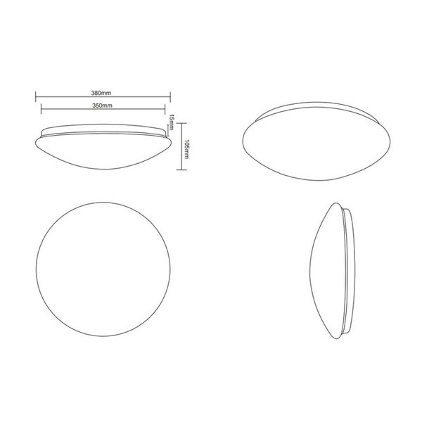 Plafonnier LED effet étoile LUKIDA 18W 2000lm, 3000-6000K, fonction mémoire et veilleuse, IP20, Blanc