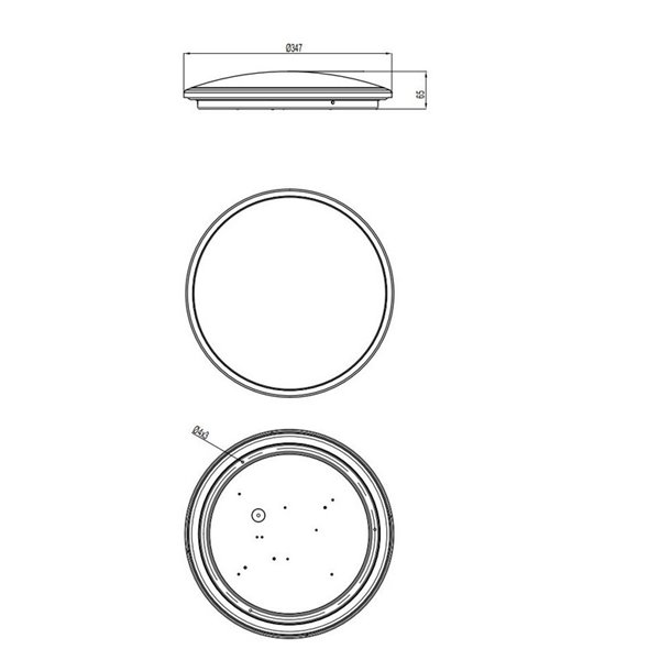 Plafón redondo de techo LED LIMBUS marco negro 35cm 20,5W 2300lm, 3000K IP20