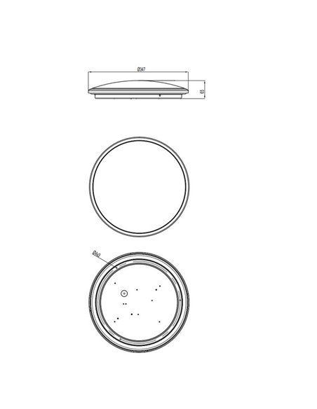 Plafón redondo de techo LED LIMBUS marco blanco 35cm 20,5W 2300lm, 3000K IP20