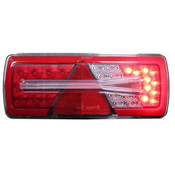 Luz traseira de LED Glo Trac Right 24V para reboque - 6 funções | IP69K ECE | Pinos AMP 7