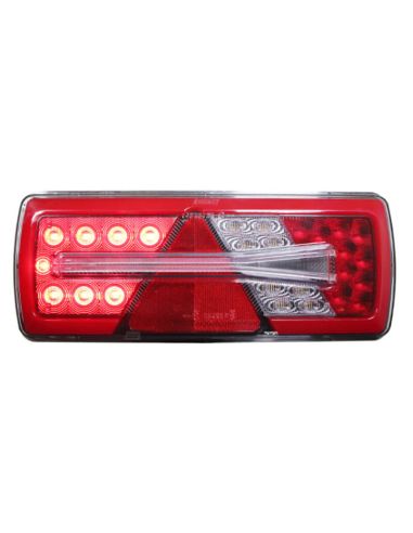 Feu arrière de remorque à LED droit 24 V Glo Trac - 6 fonctions | IP69K ECE | AMP 7 broches