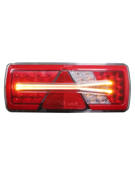 Feu arrière de remorque à LED droit 24 V Glo Trac - 6 fonctions | IP69K ECE | AMP 7 broches