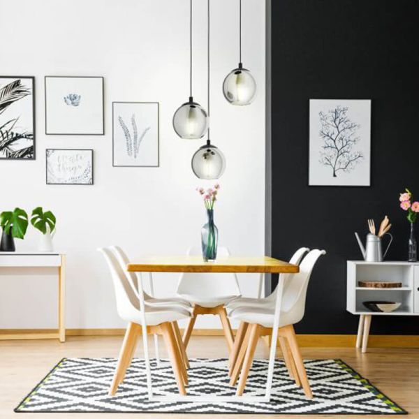 Lámpara colgante circular 3 bolas de luces 3xE27 Ariscani foto de ambiente marca Eglo Iluminación | LeonLeds Iluminación