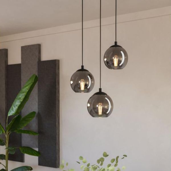 Lampe suspendue circulaire à 3 boules...