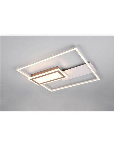 Plafón LED de techo cuadrado SPIRO 32W 3800lm,regulable 2700 - 6500K,  mando a distancia y luz nocturna IP20