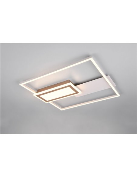 Plafonnier LED carré SPIRO 32W 3800lm, dimmable 2700 - 6500K, télécommande et veilleuse IP20