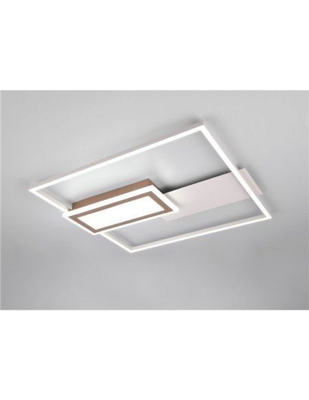 Luminária de teto LED quadrada SPIRO 32W 3800lm, regulável 2700 - 6500K, controle remoto e luz noturna IP20