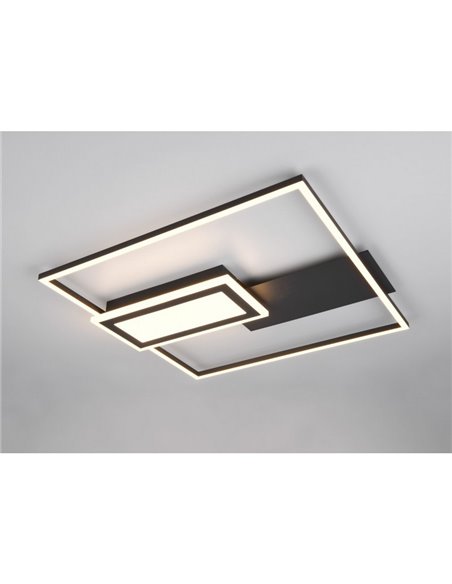 Plafón LED de techo cuadrado SPIRO 32W 3800lm,regulable 2700 - 6500K,  mando a distancia y luz nocturna IP20