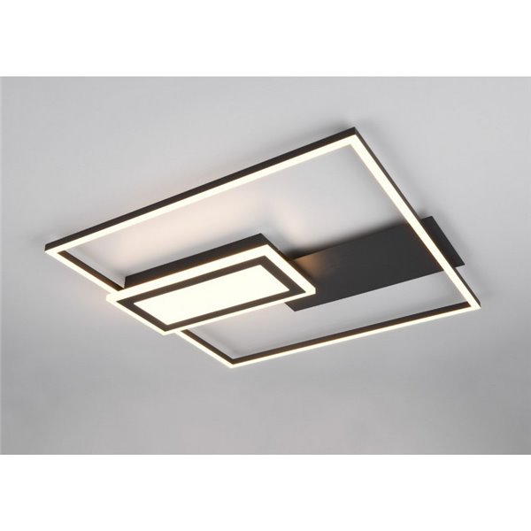 Luminária de teto LED quadrada SPIRO 32W 3800lm, regulável 2700 - 6500K, controle remoto e luz noturna IP20