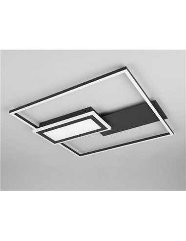 Plafón LED de techo cuadrado SPIRO 32W 3800lm,regulable 2700 - 6500K,  mando a distancia y luz nocturna IP20