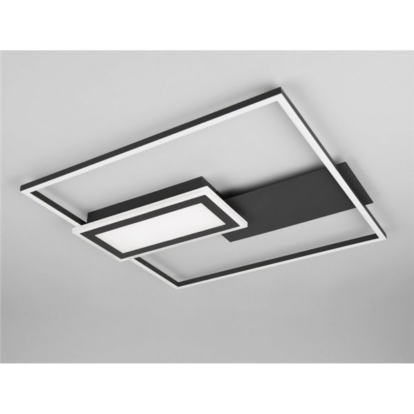 Plafonnier LED carré SPIRO 32W 3800lm, dimmable 2700 - 6500K, télécommande et veilleuse IP20