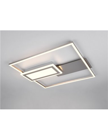 Plafón LED de techo cuadrado SPIRO 32W 3800lm,regulable 2700 - 6500K,  mando a distancia y luz nocturna IP20