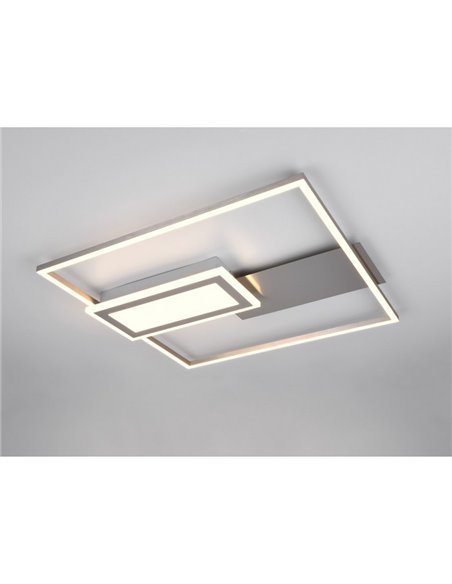 Plafonnier LED carré SPIRO 32W 3800lm, dimmable 2700 - 6500K, télécommande et veilleuse IP20