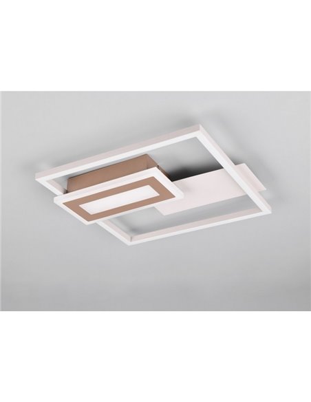 Plafonnier LED SPIRO 22W, carrés décoratifs, 30x33cm, 1x 2500lm, 3000K
