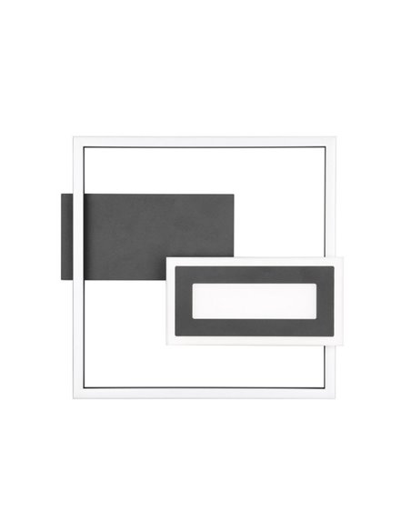 Luminária de teto LED SPIRO 22W, quadrados decorativos, 30x33cm, 1x 2500lm, 3000K