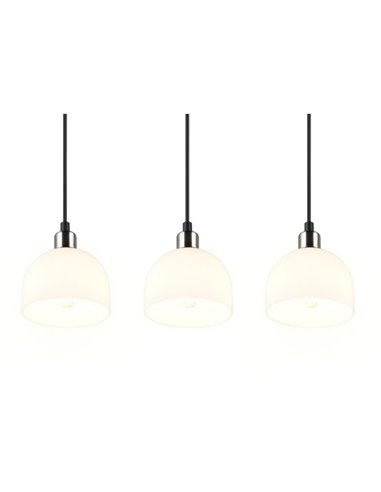 Lámpara de techo 3 pantallas MOLLY altura ajustable bombilla excl. 3x E14 max. 10W IP20 Níquel mate