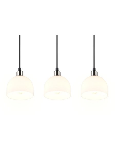 Luminária de teto MOLLY com 3 cúpulas, altura ajustável, lâmpada excl. 3x E14 máx. 10W IP20 Níquel Fosco
