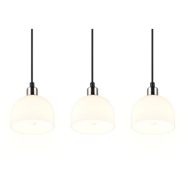 Plafonnier MOLLY 3 abat-jours, hauteur réglable, ampoule exclue. 3x E14 max. 10 W IP20 Nickel mat