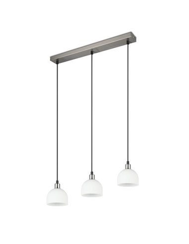 Lámpara de techo 3 pantallas MOLLY altura ajustable bombilla excl. 3x E14 max. 10W IP20 Níquel mate