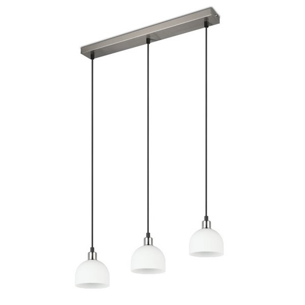 Plafonnier MOLLY 3 abat-jours, hauteur réglable, ampoule exclue. 3x E14 max. 10 W IP20 Nickel mat