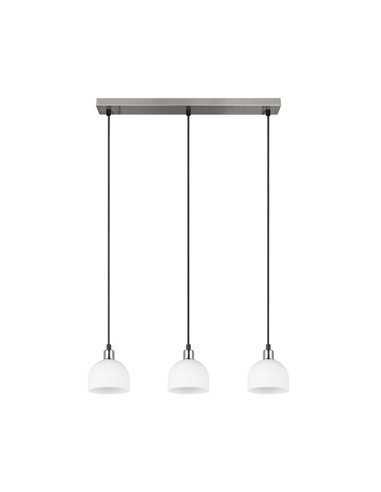 Luminária de teto MOLLY com 3 cúpulas, altura ajustável, lâmpada excl. 3x E14 máx. 10W IP20 Níquel Fosco