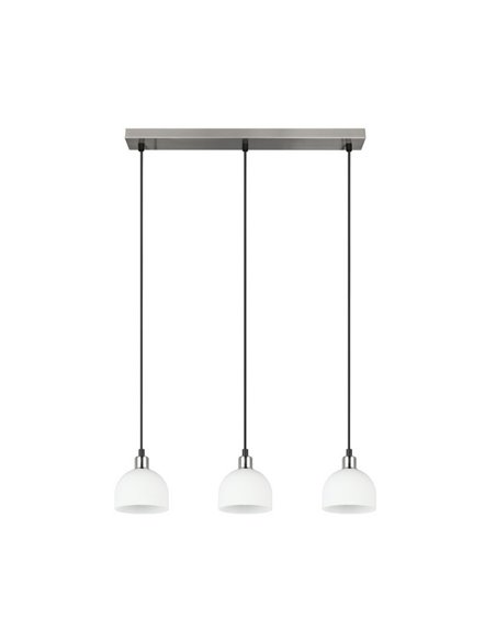 Luminária de teto MOLLY com 3 cúpulas, altura ajustável, lâmpada excl. 3x E14 máx. 10W IP20 Níquel Fosco